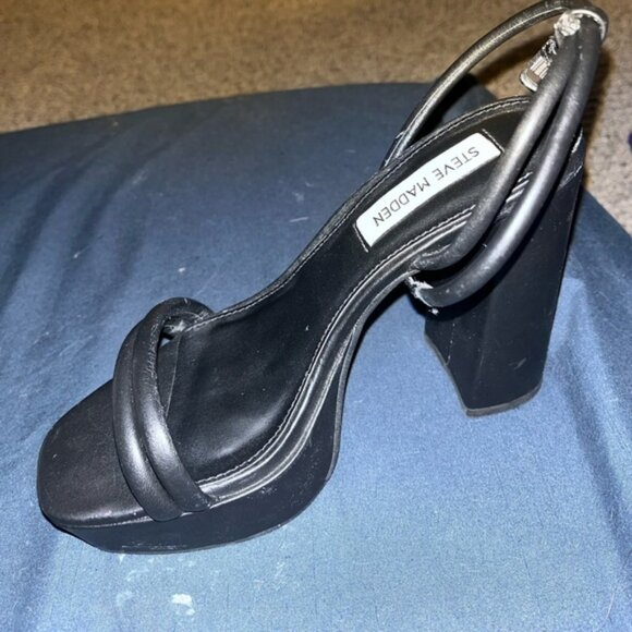 Steve Madden Black Strappy Heels - Picture 1 of 3